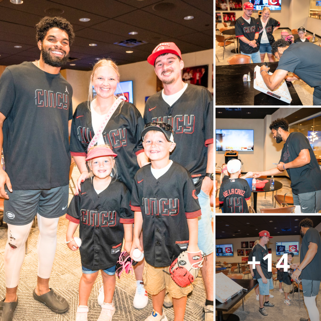 'First game? For both you guys?' A family of Reds fans took the kids to